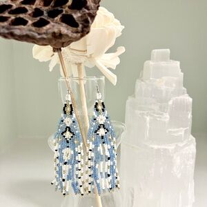 Cozy Nordic Patterned Beaded Earrings